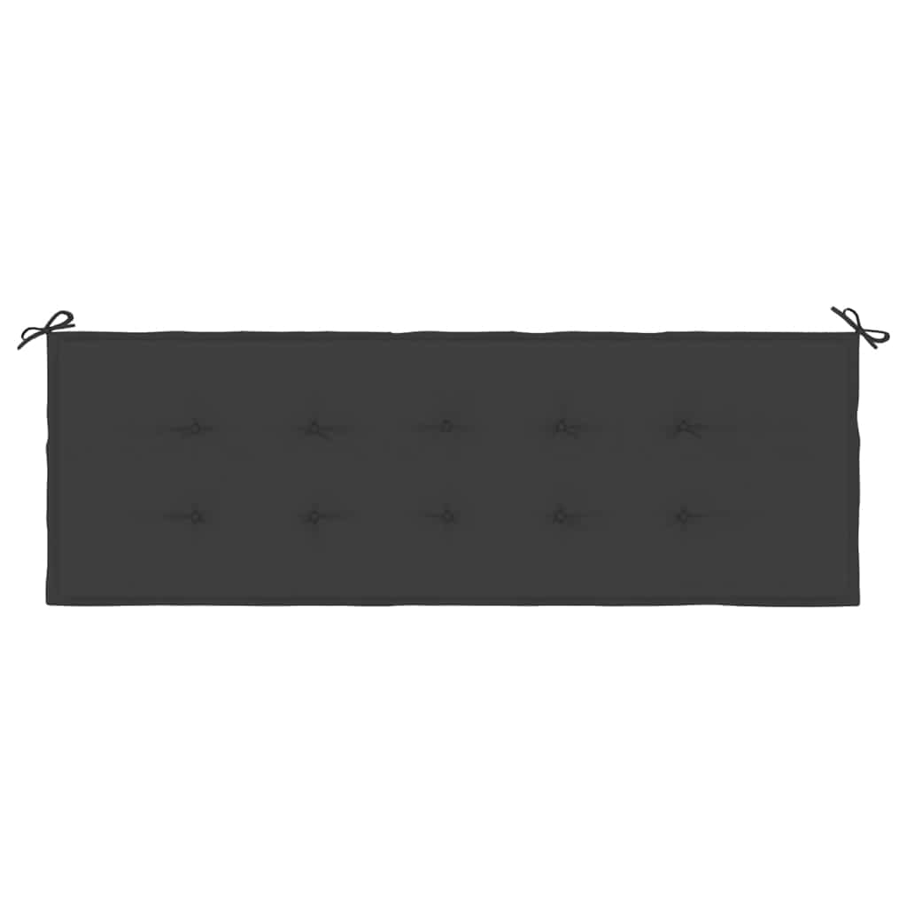 Almofadão p/ banco de jardim 150x50x4 cm tecido oxford preto