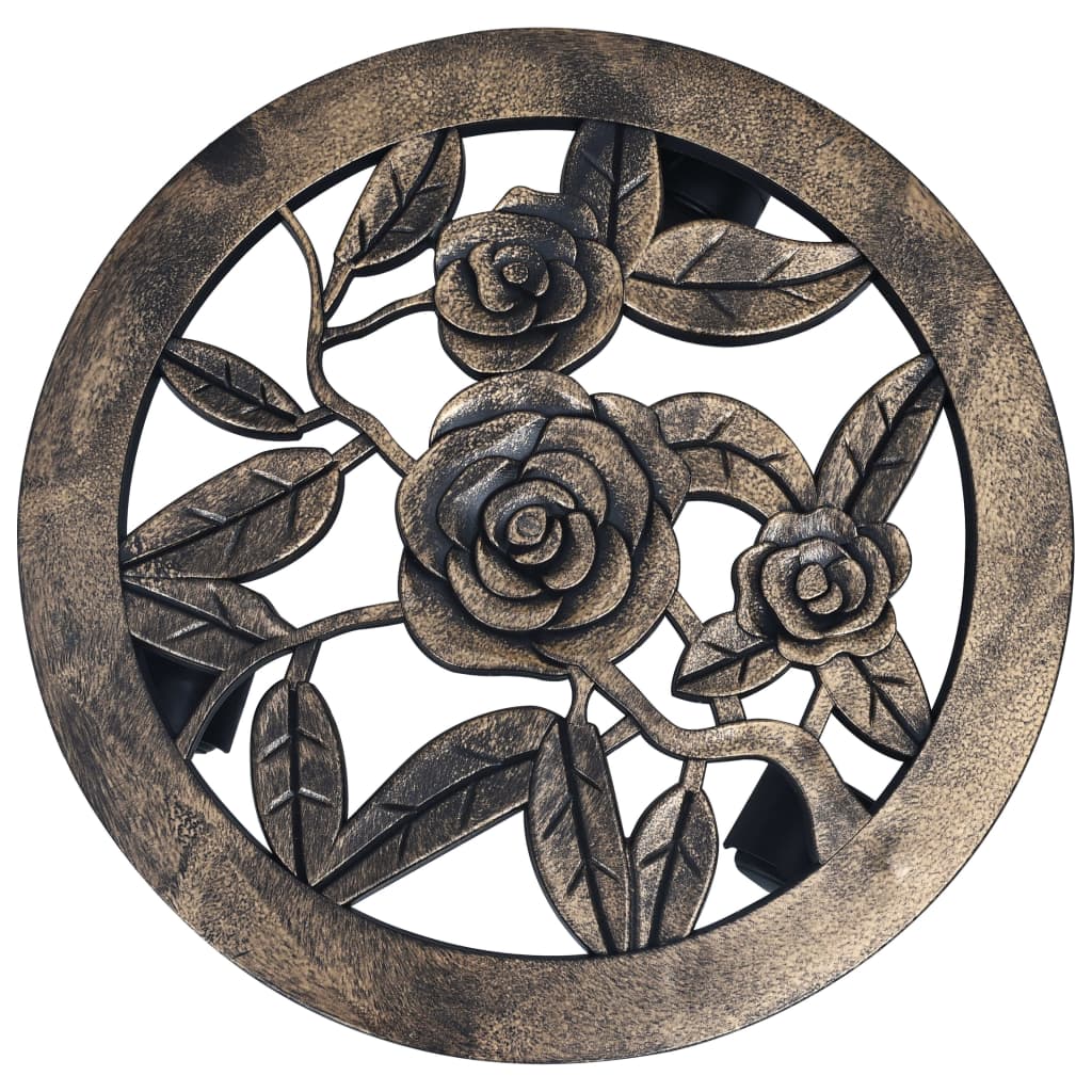 Suportes com rodas para plantas 6 pcs 30 cm plástico bronze