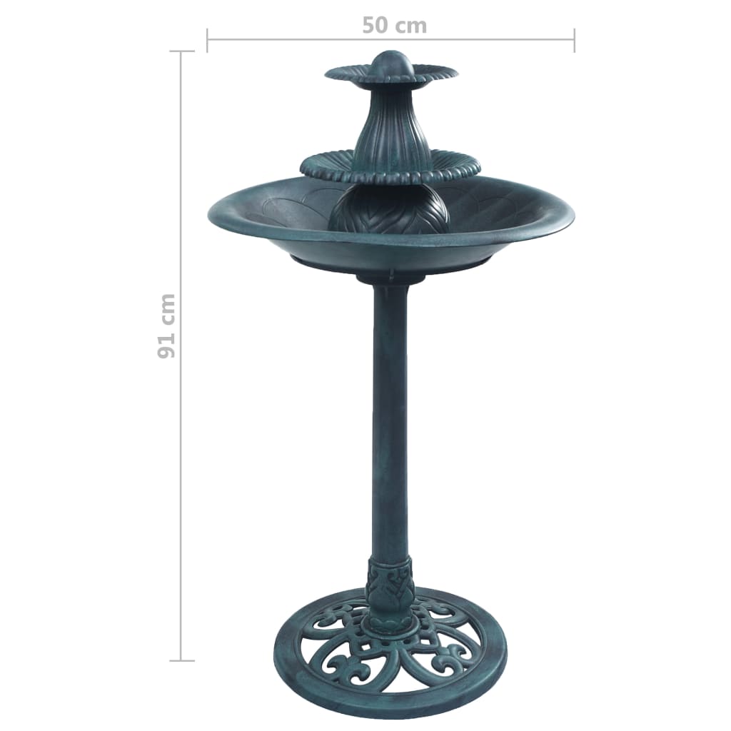 Banheira para pássaros com fonte 50x91 cm plástico verde