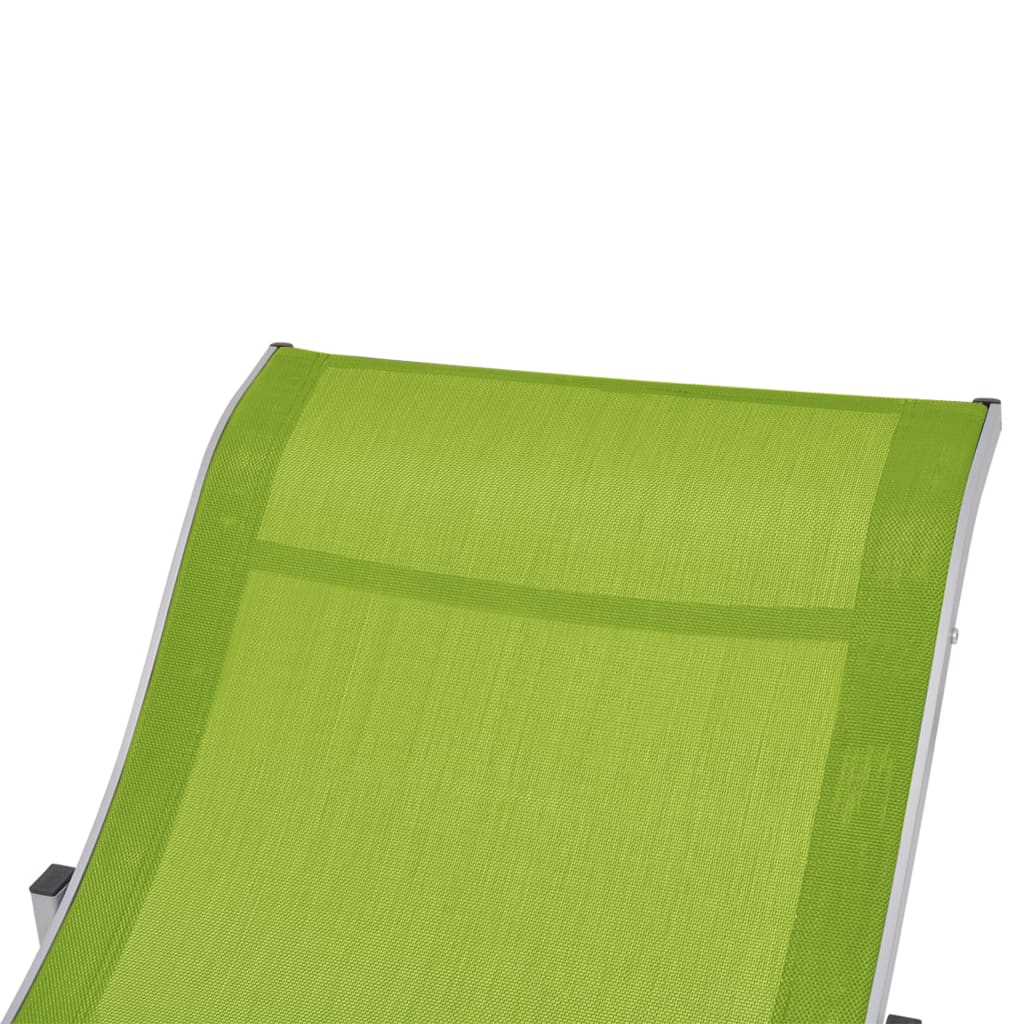 Espreguiçadeiras dobráveis 2 pcs textilene verde