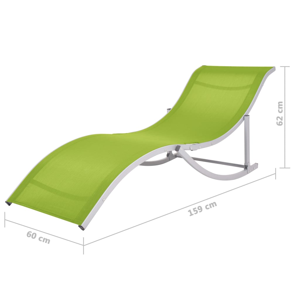 Espreguiçadeiras dobráveis 2 pcs textilene verde