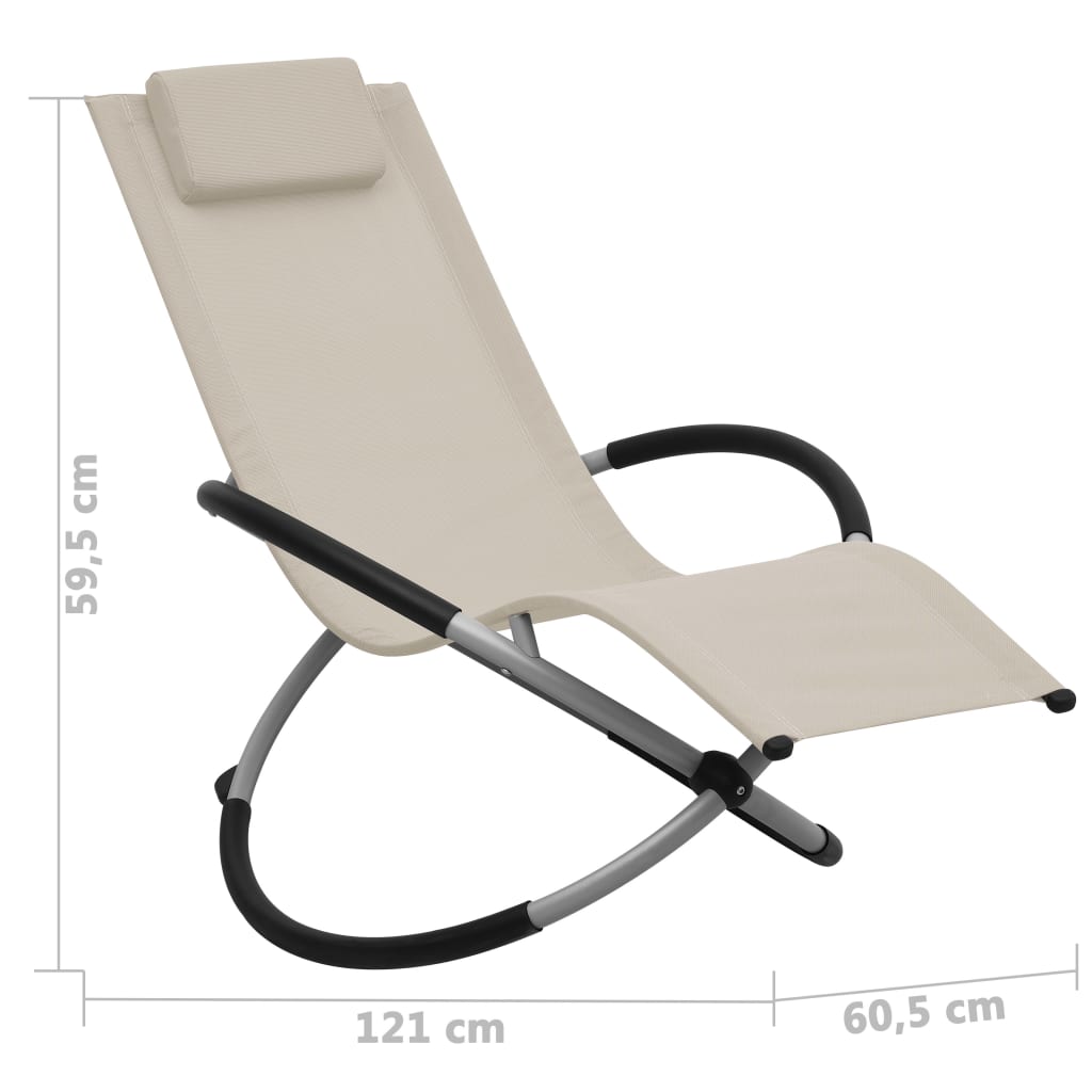 Espreguiçadeira para crianças aço cor creme