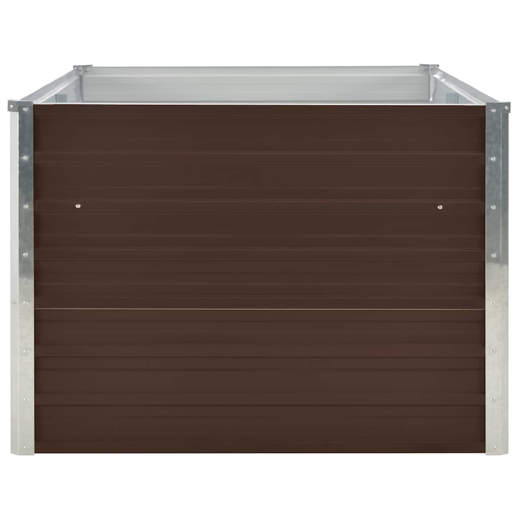 Canteiro de jardim elevado 160x80x45cm aço galvanizado castanho