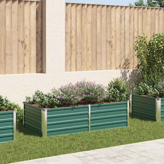 Canteiro de jardim elevado 160x80x45 cm aço galvanizado verde
