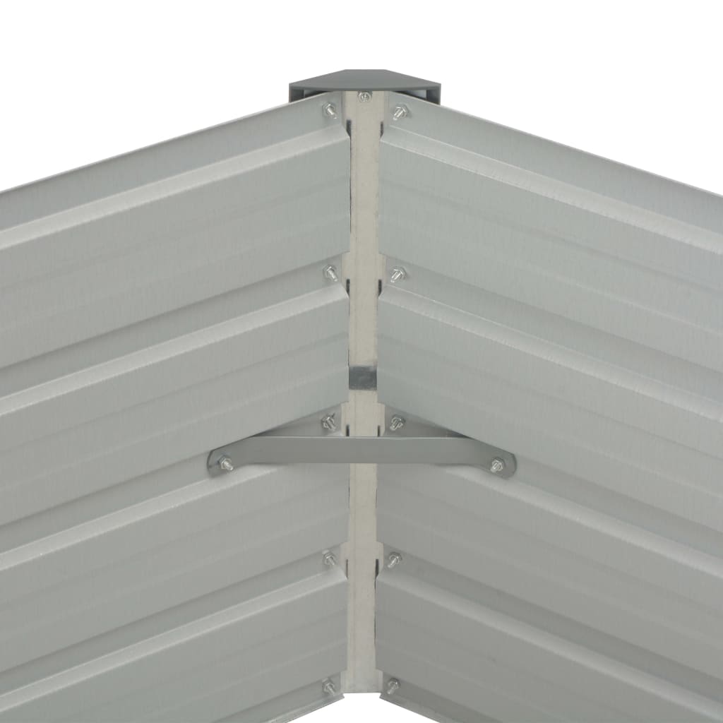 Canteiro de jardim elevado 129x129x46 cm aço galvanizado verde