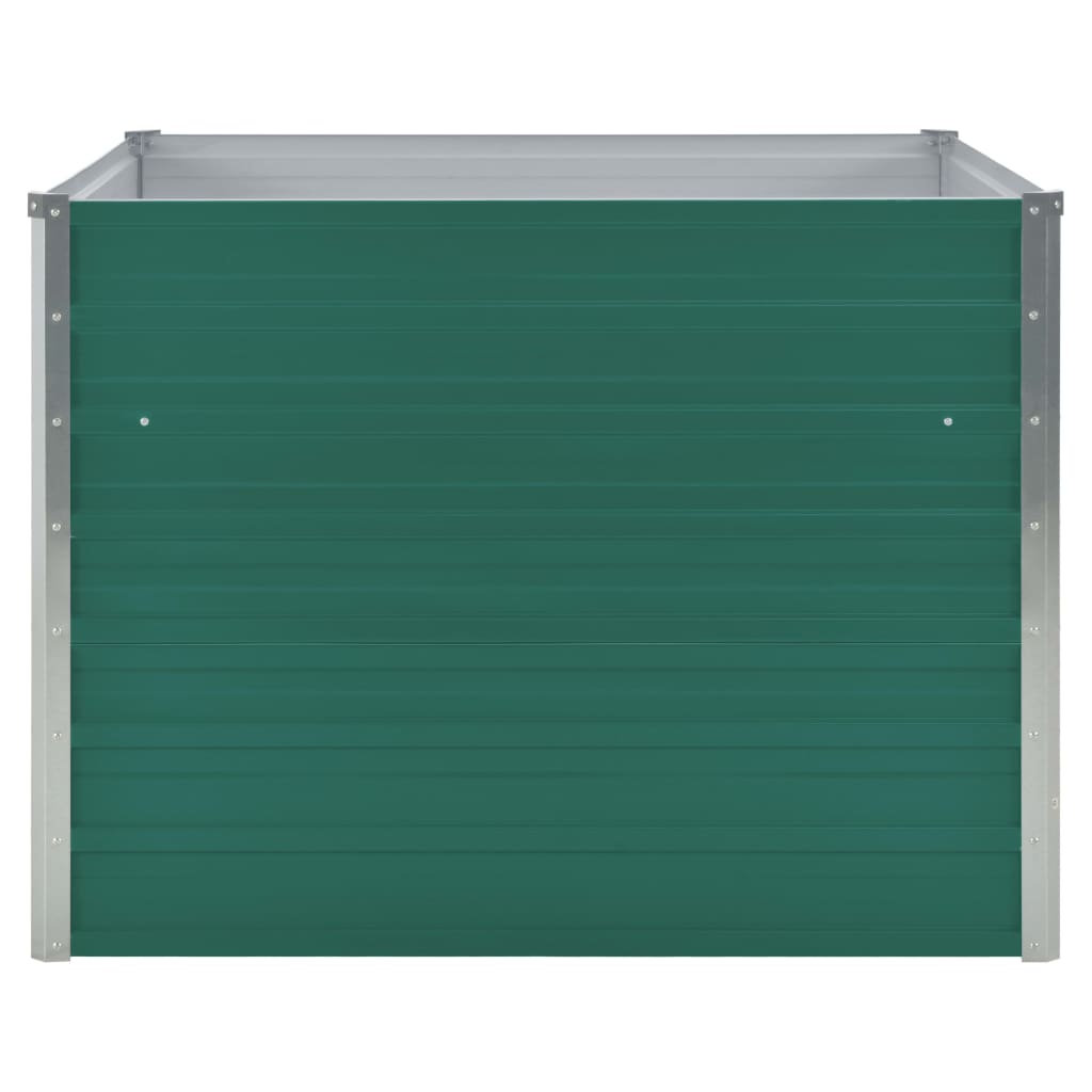 Canteiro jardim elevado 100x100x77cm aço galvanizado verde