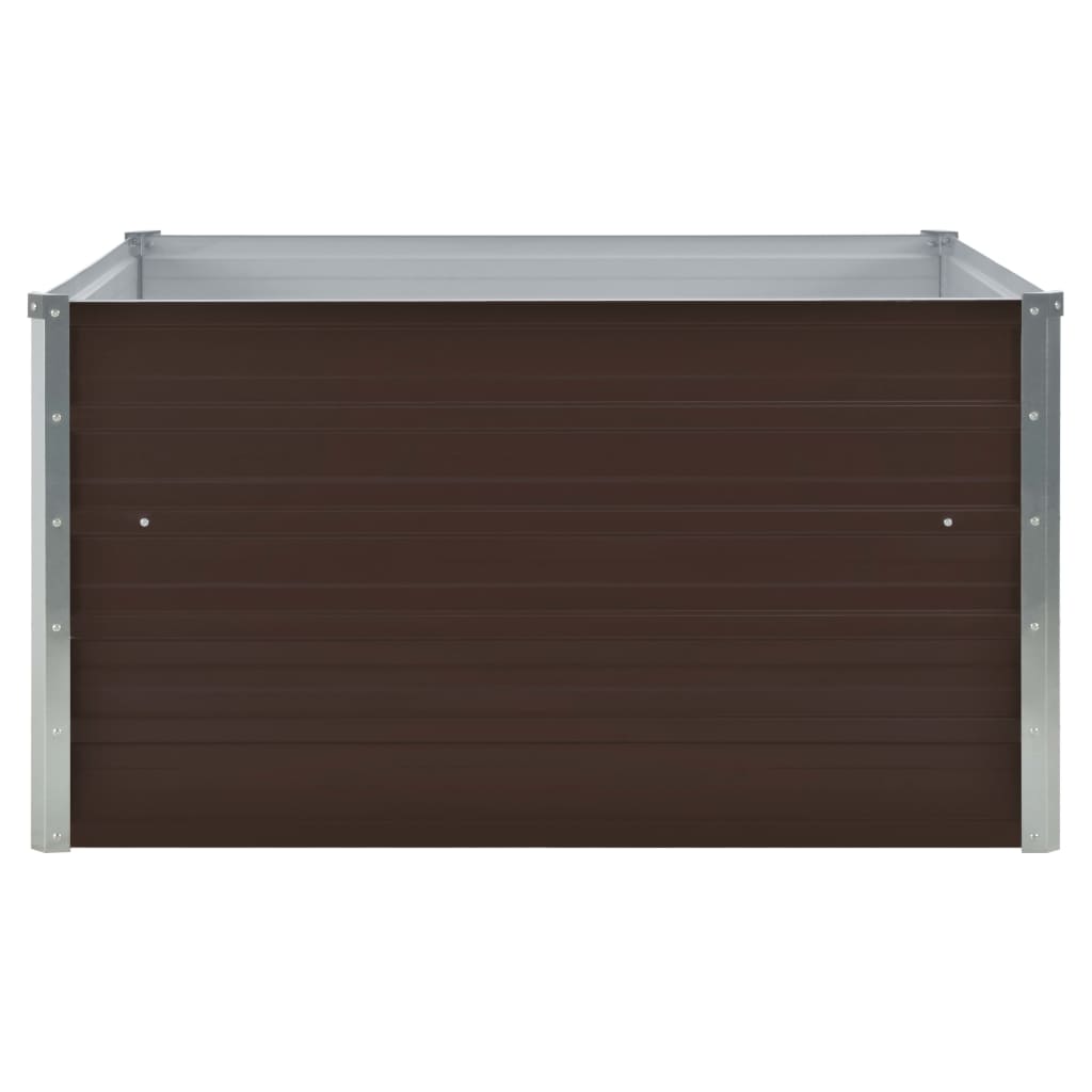 Canteiro jardim elevado 100x100x45 cm aço galvanizado castanho
