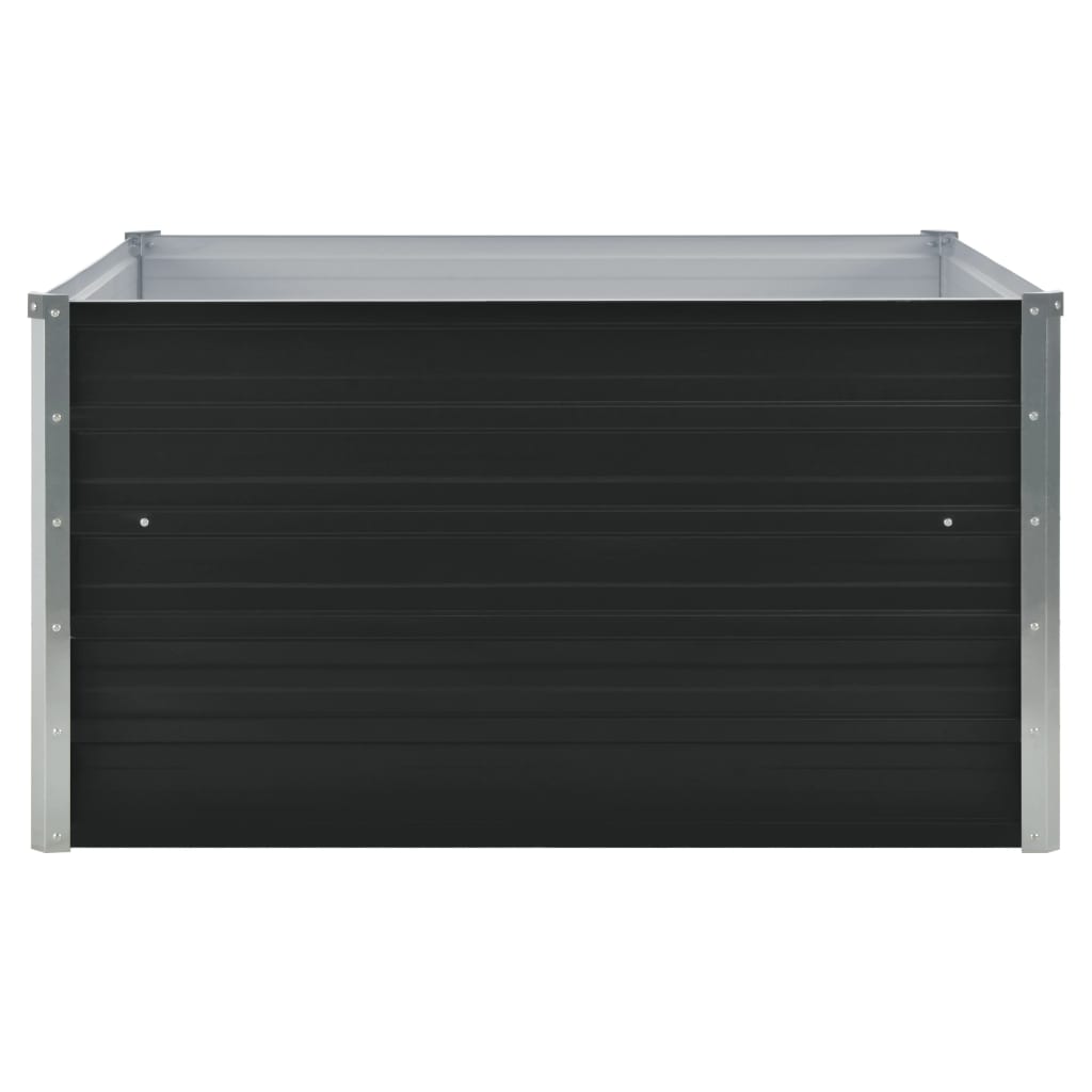 Canteiro jardim elevado 100x100x45 cm aço galvanizado antracite
