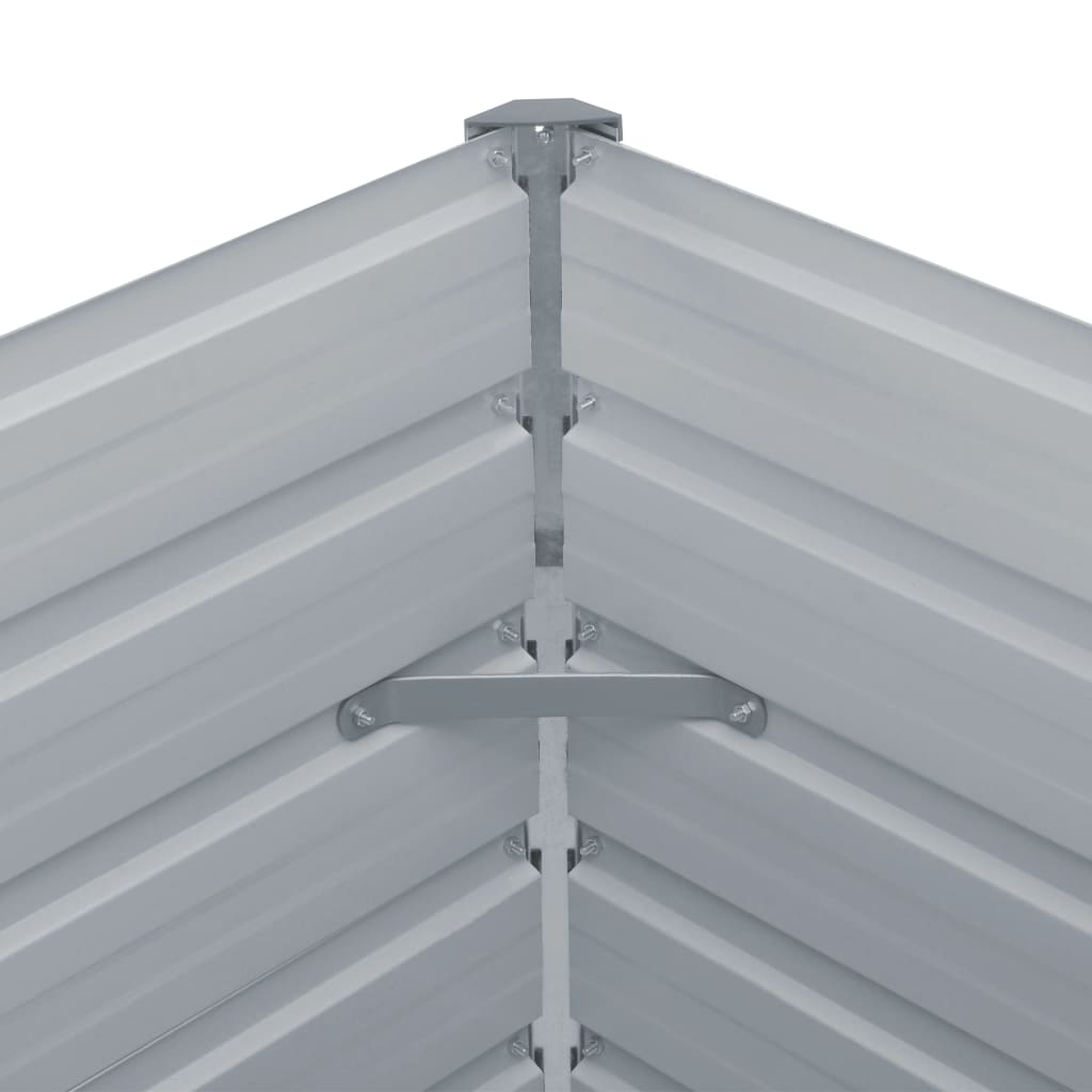 Canteiro jardim elevado 100x100x45 cm aço galvanizado antracite