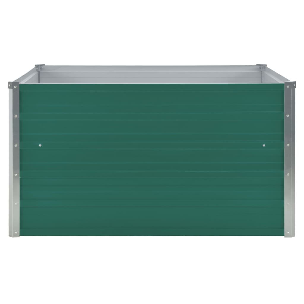 Canteiro jardim elevado 100x100x45 cm aço galvanizado verde