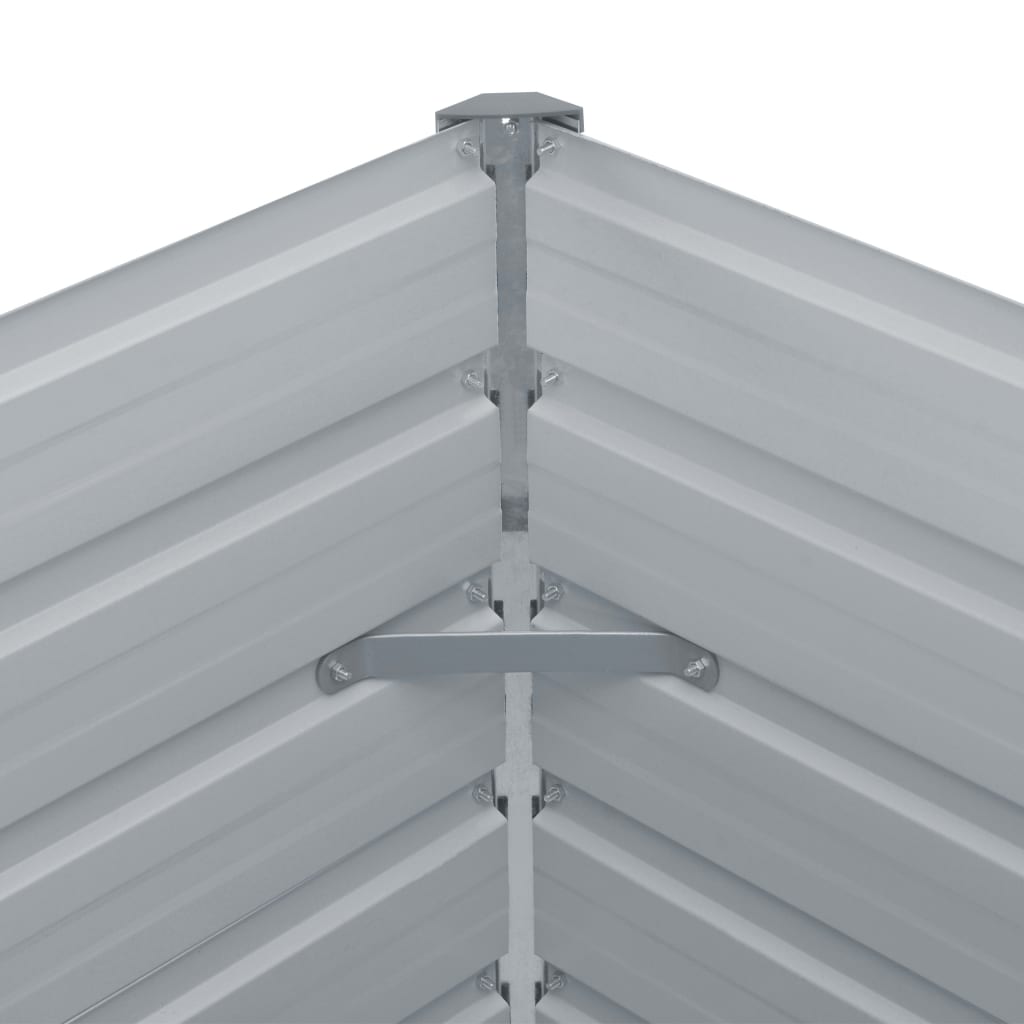 Canteiro jardim elevado 100x100x45 cm aço galvanizado verde