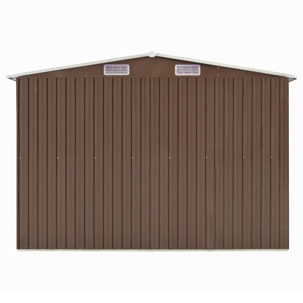 Abrigo de jardim 257x990x181 cm aço galvanizado castanho