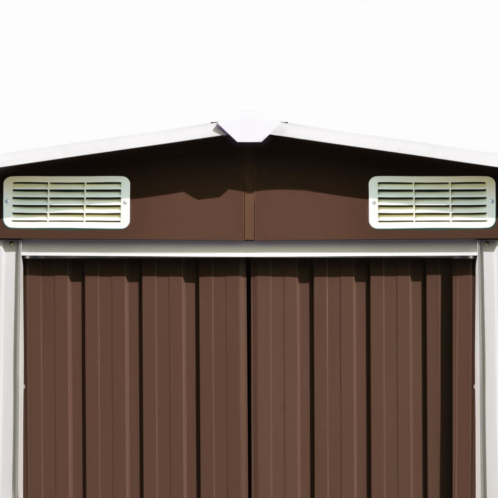 Abrigo de jardim 257x990x181 cm aço galvanizado castanho