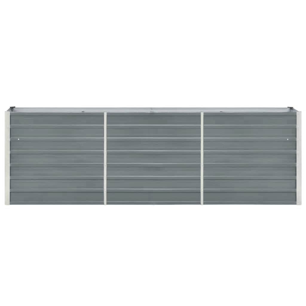Canteiro elevado de jardim aço galvanizado 240x40x77cm cinzento