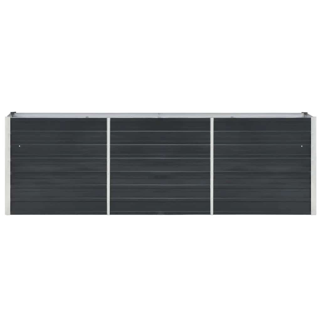 Canteiro elevado jardim aço galvanizado 240x40x77 cm antracite