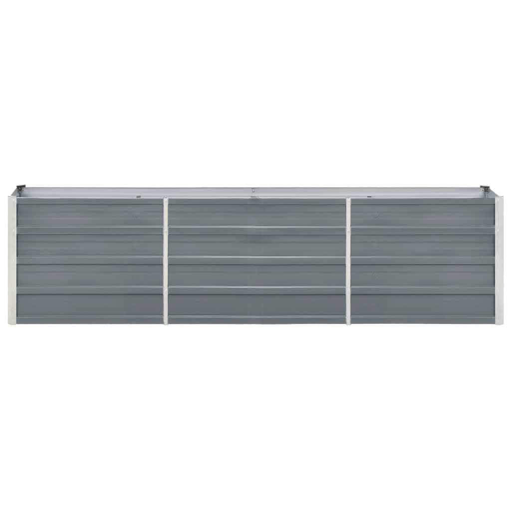 Canteiro elevado de jardim aço galvanizado 240x40x45cm cinzento