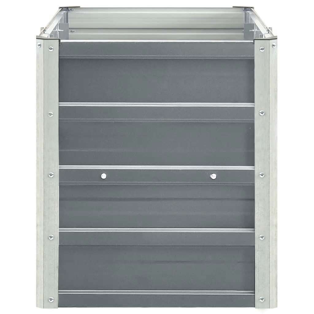 Canteiro elevado de jardim aço galvanizado 240x40x45cm cinzento