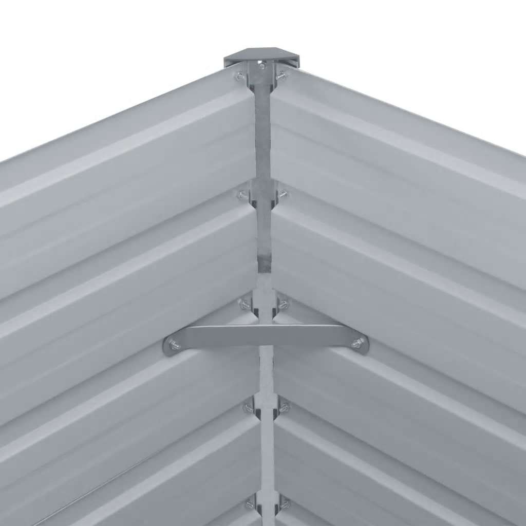 Canteiro jardim elevado 320x40x77 cm aço galvanizado cinzento
