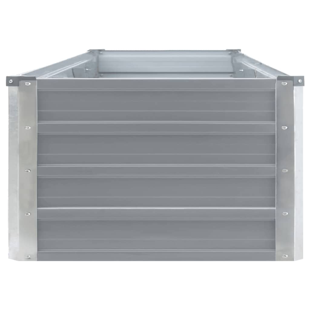 Canteiro elevado jardim aço galvanizado 320x40x45 cm cinzento