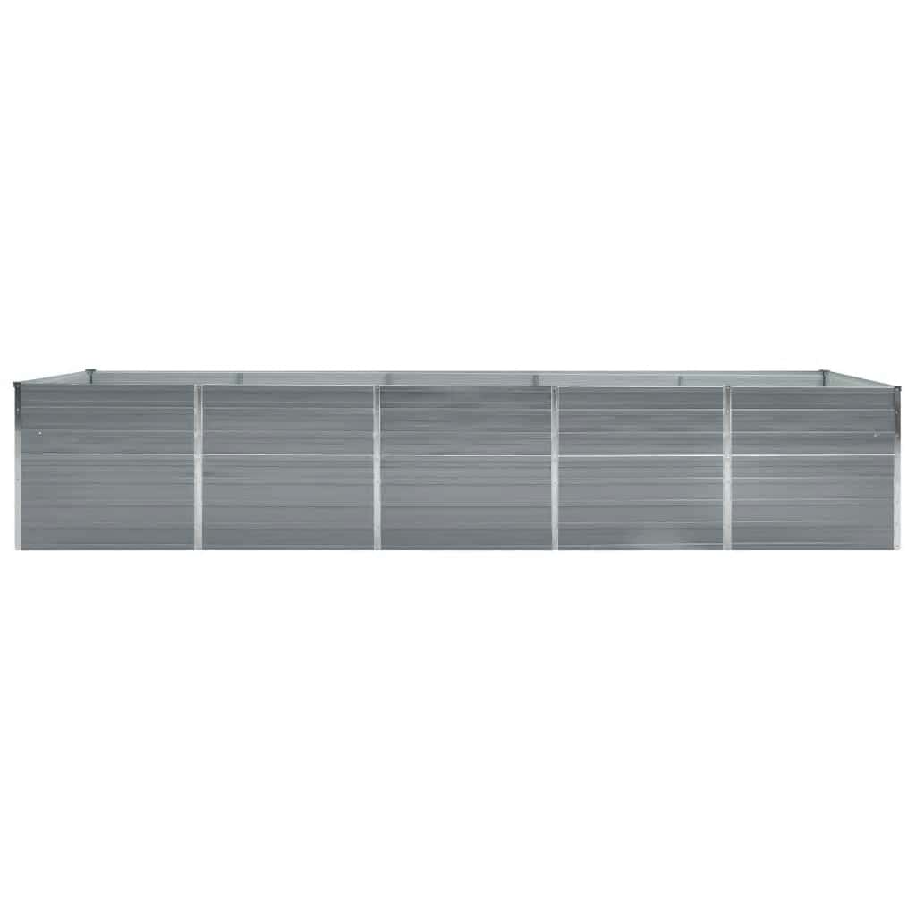 Canteiro elevado de jardim 400x80x77cm aço galvanizado cinzento