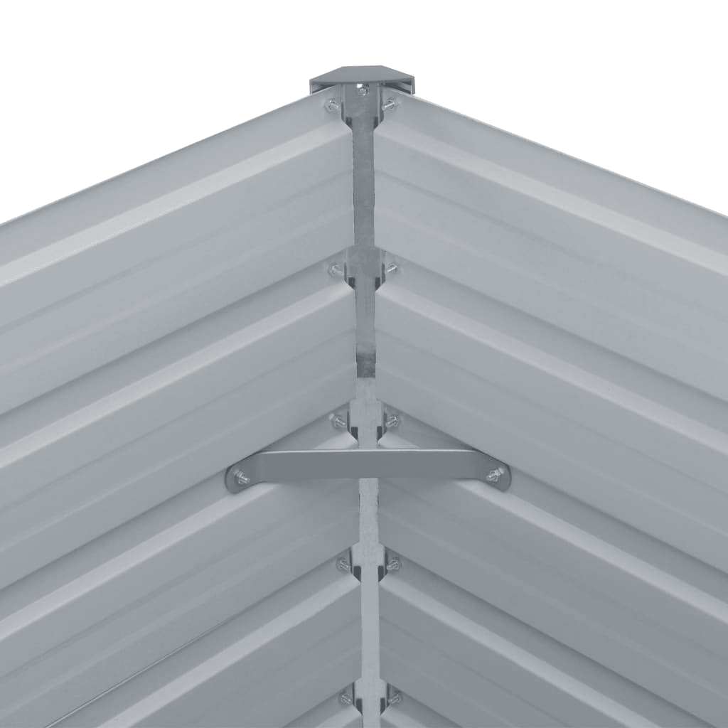 Canteiro elevado de jardim 400x80x77cm aço galvanizado cinzento
