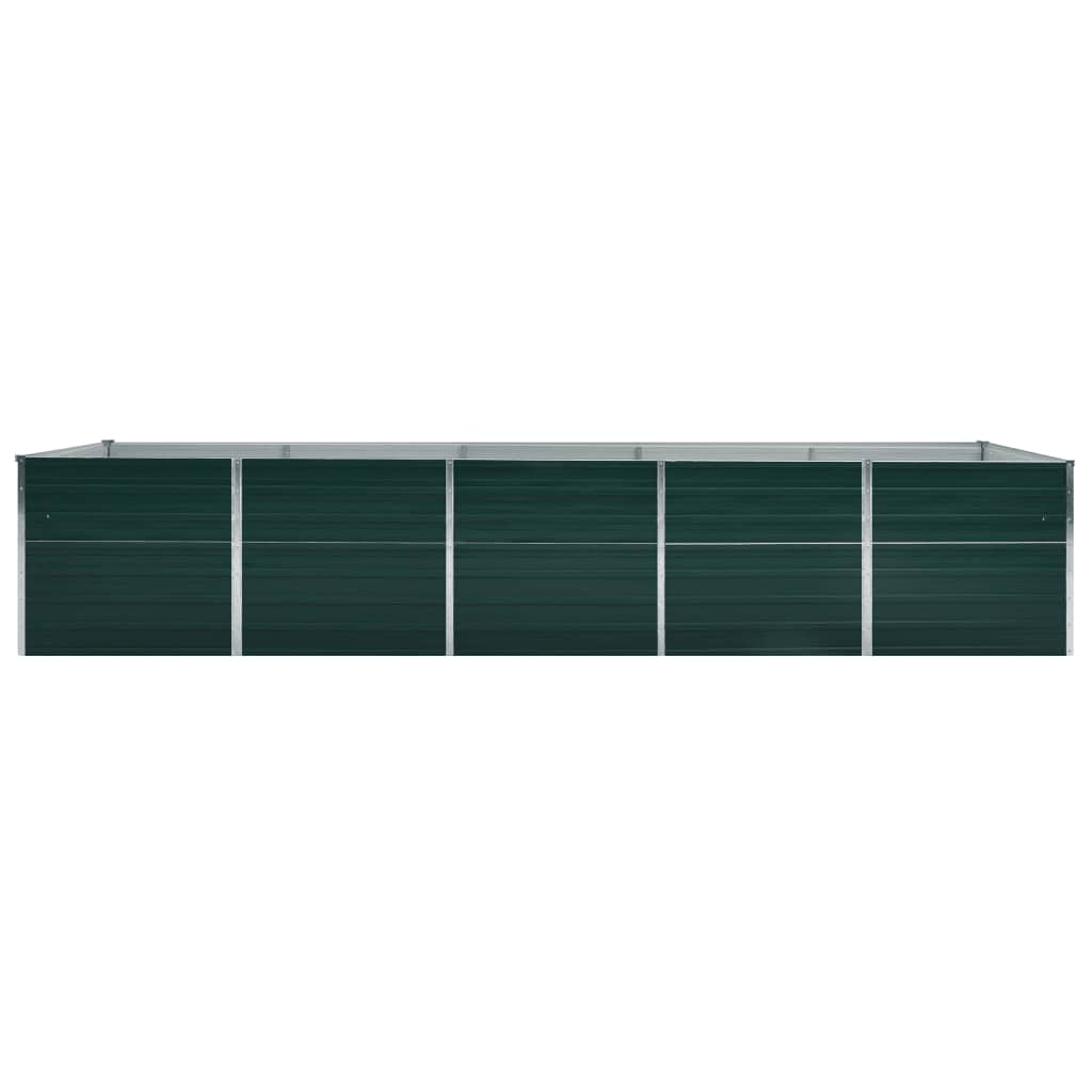 Canteiro elevado de jardim 400x80x77cm aço galvanizado verde