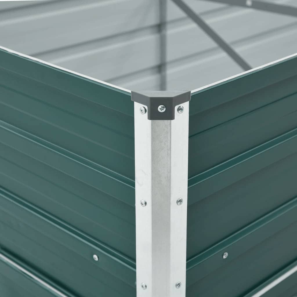 Canteiro elevado de jardim 400x80x77cm aço galvanizado verde