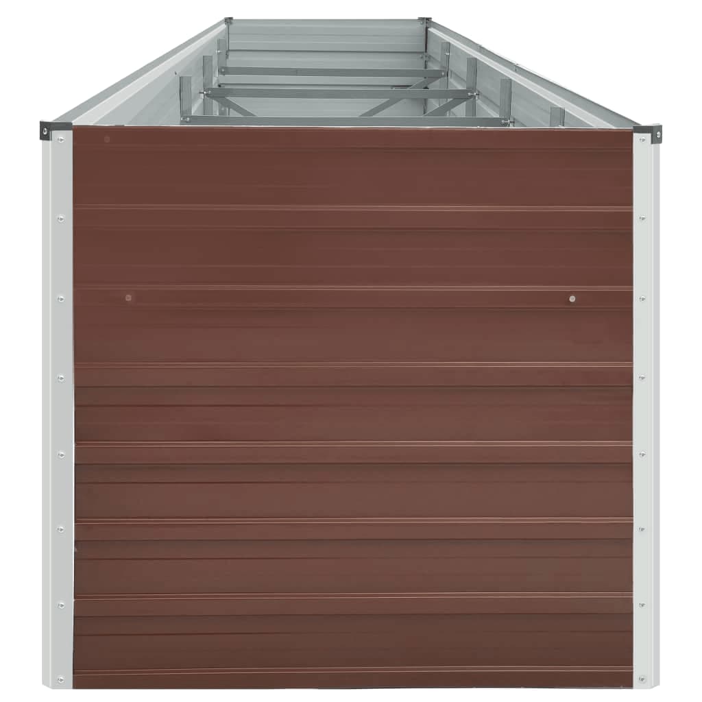Canteiro jardim elevado 400x80x77cm aço galvanizado castanho