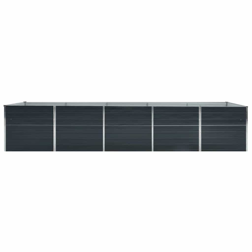 Canteiro jardim elevado 400x80x77cm aço galvanizado antracite