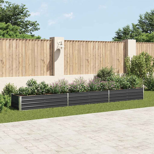 Canteiro elevado jardim aço galvanizado 480x80x45 cm antracite