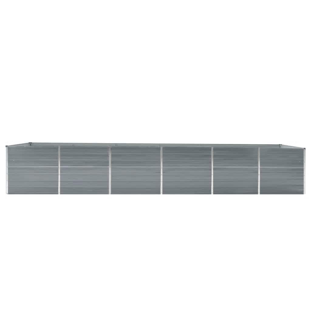 Canteiro elevado de jardim 480x80x77cm aço galvanizado cinzento