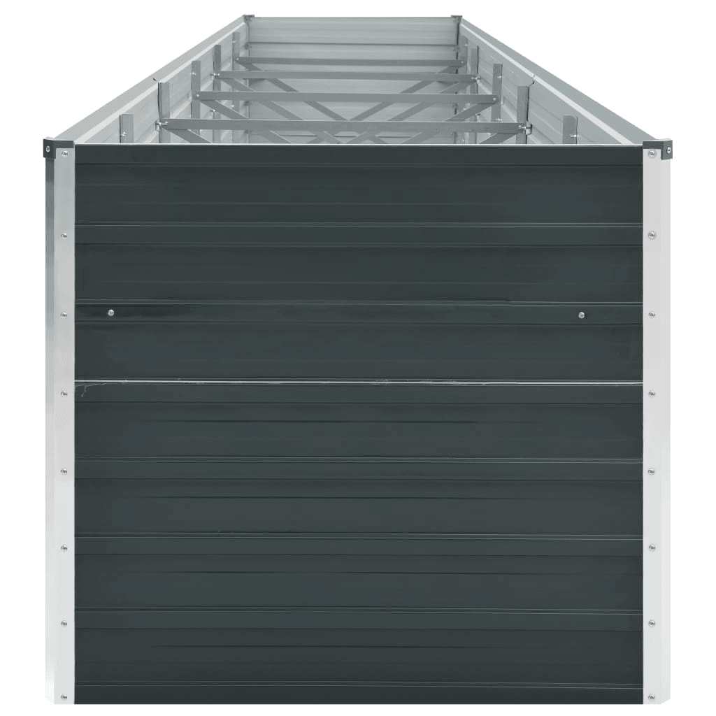 Canteiro jardim elevado 480x80x77cm aço galvanizado antracite