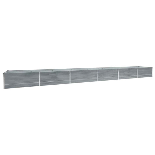 Canteiro elevado jardim aço galvanizado 600x80x45 cm cinzento