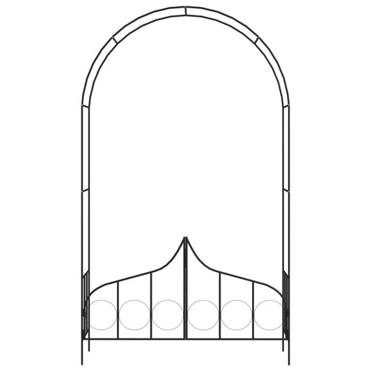 Arco de jardim com portão 138x40x238 cm ferro preto