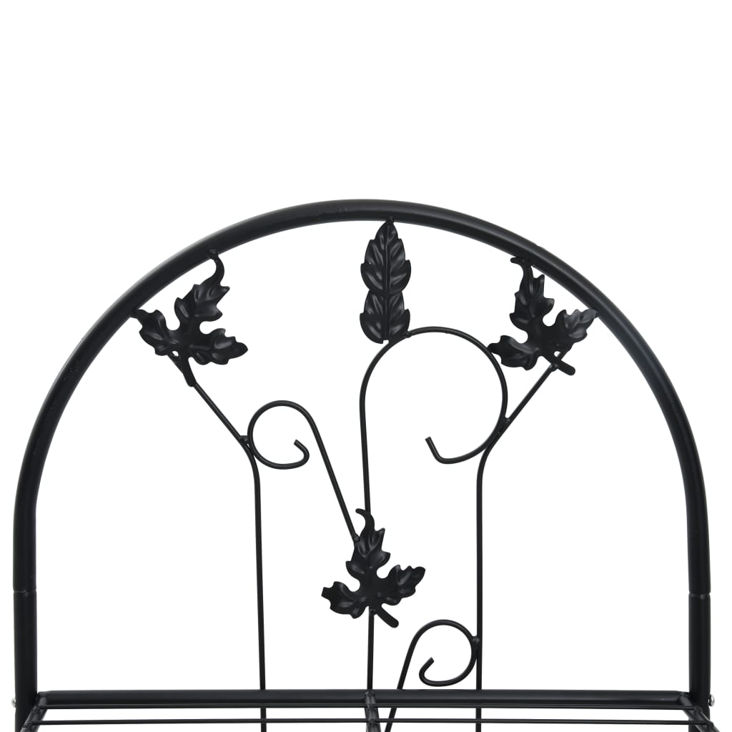 Suporte para plantas com 3 prateleiras 52x28x128 cm ferro preto