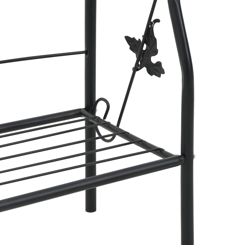 Suporte para plantas com 3 prateleiras 52x28x128 cm ferro preto