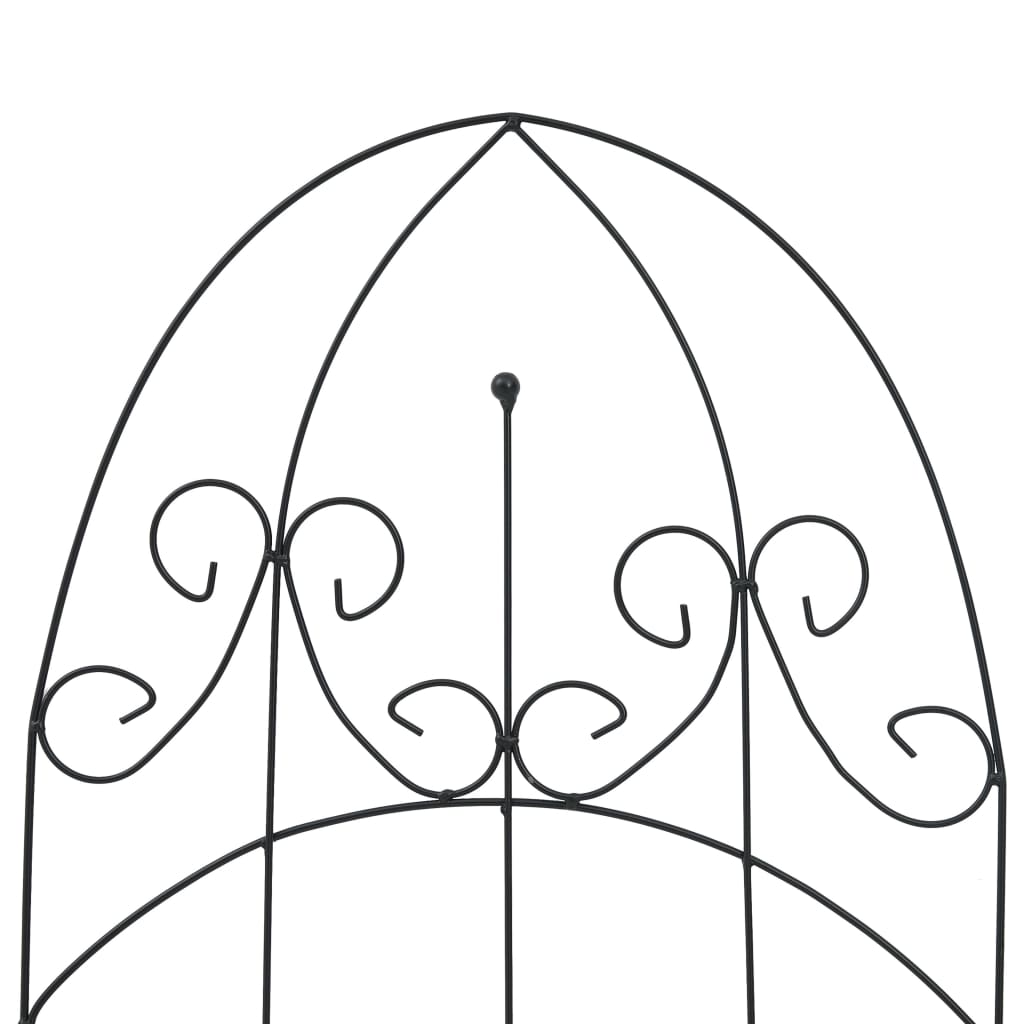 Suportes plantas trepadeiras 3 pcs 40x100 cm ferro preto