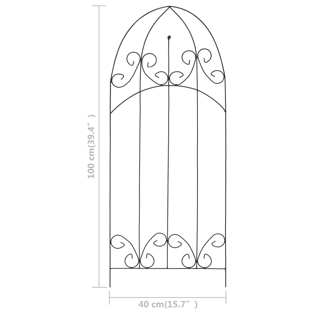 Suportes plantas trepadeiras 3 pcs 40x100 cm ferro preto