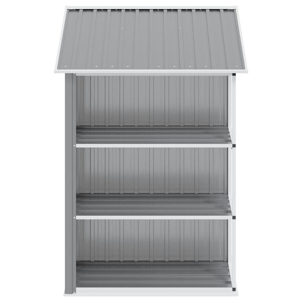 Abrigo de jardim c/ prateleiras 205x130x183 cm ferro cinzento