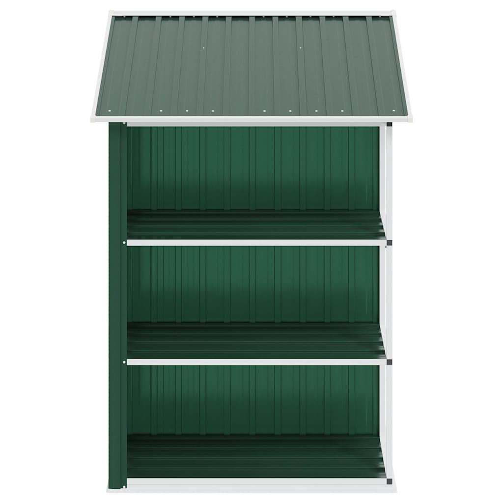 Abrigo de jardim c/ prateleiras 205x130x183 cm ferro verde