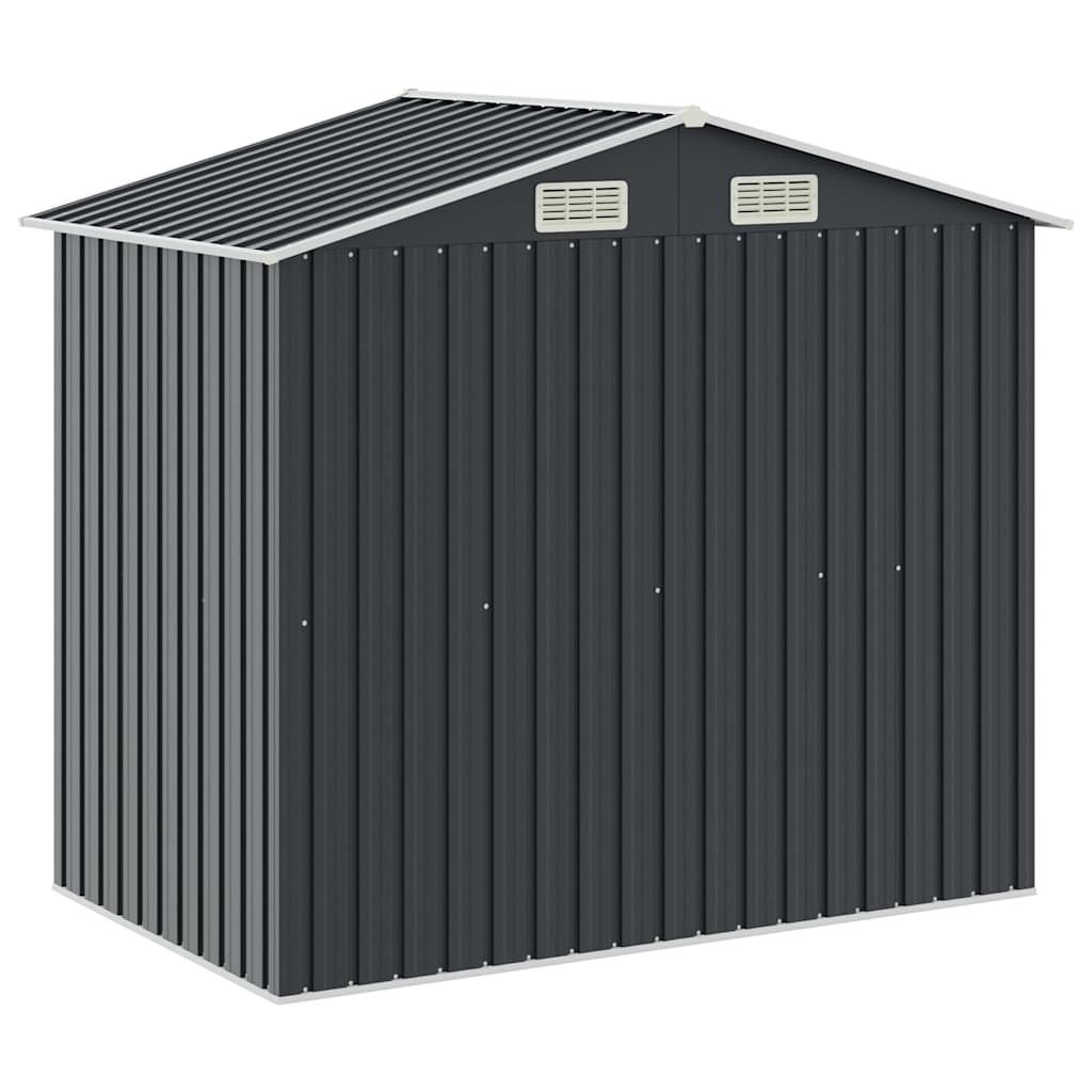 Abrigo de jardim c/ prateleiras 205x130x183 cm ferro antracite