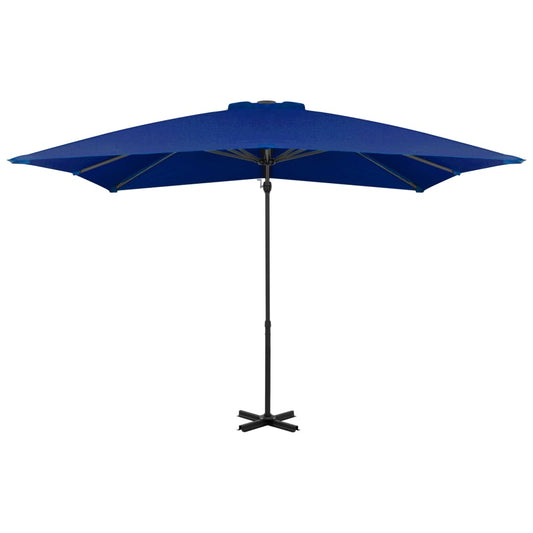 Guarda-sol cantilever com poste alumínio 250x250 cm azul ciano