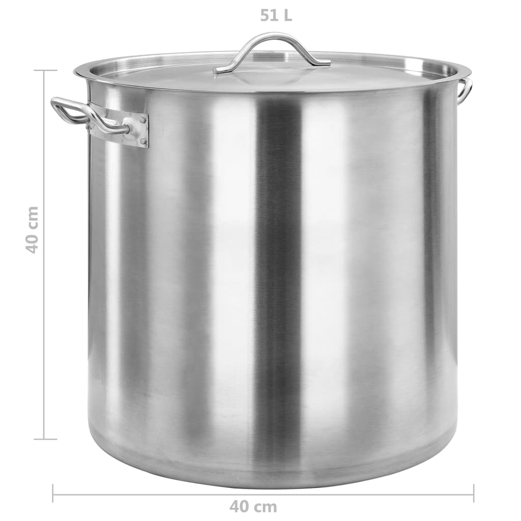 Panela 50 L 40x40 cm aço inoxidável