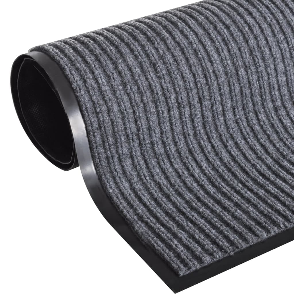 Tapetes de porta PVC 4 pcs 90x60 cm cinzento