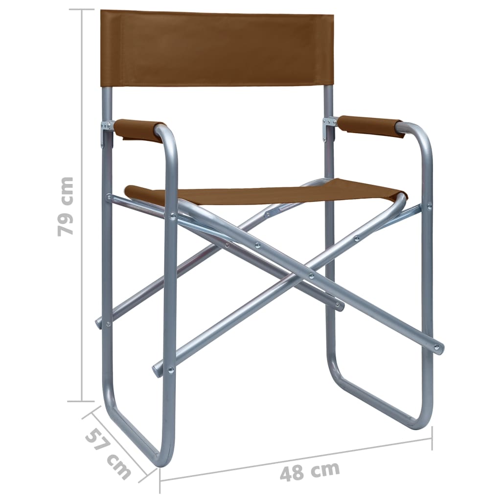 Cadeiras de realizador 2 pcs aço castanho