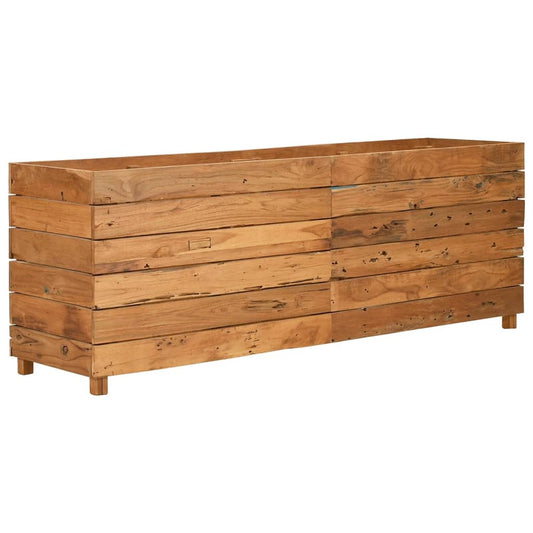 Vaso/floreira 150x40x55 cm madeira de teca reciclada e aço