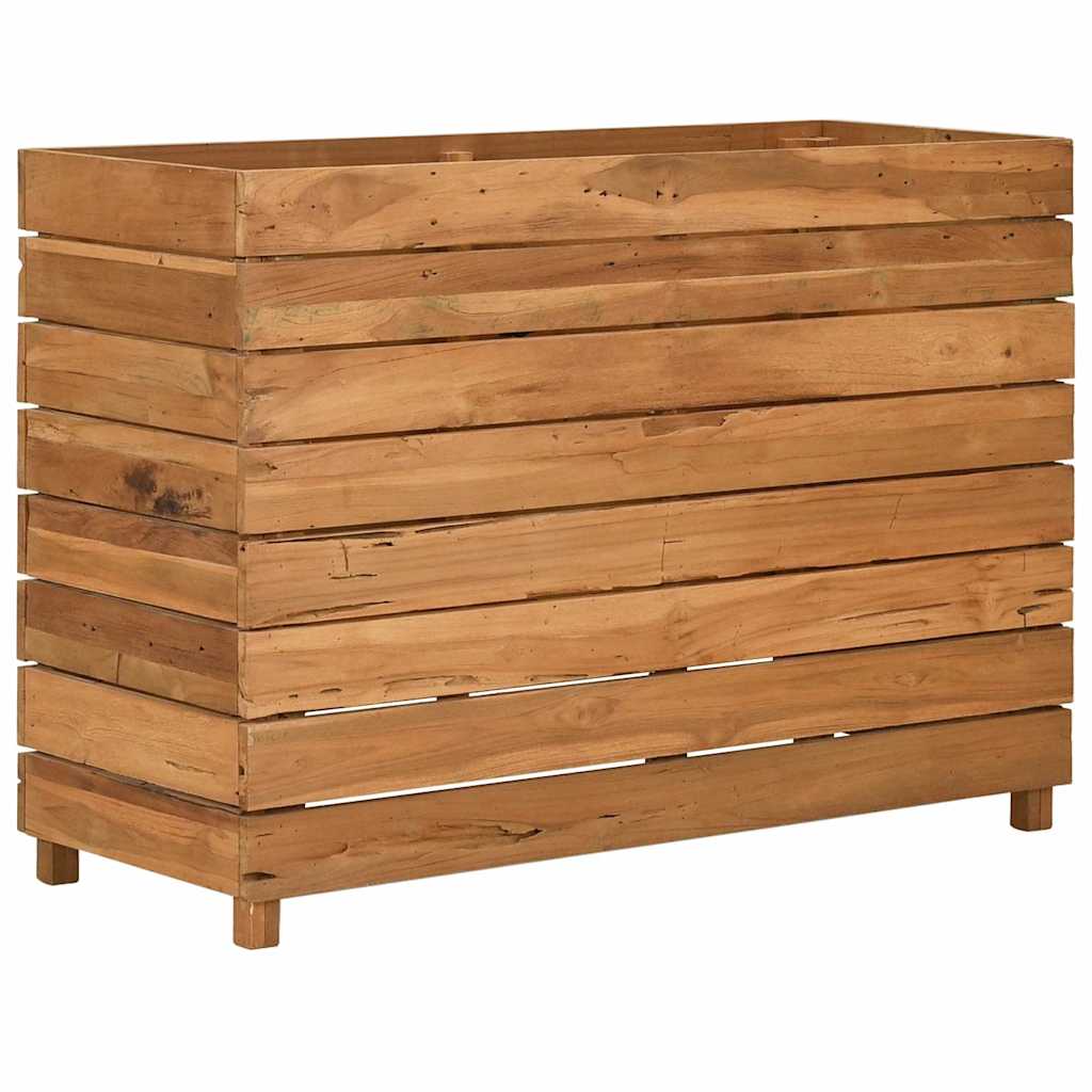 Vaso/floreira 100x40x72 cm madeira de teca reciclada e aço