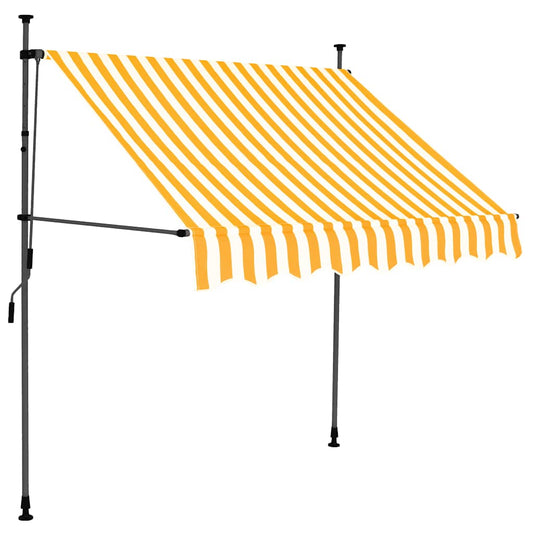Toldo retrátil manual com LED 150 cm branco e laranja