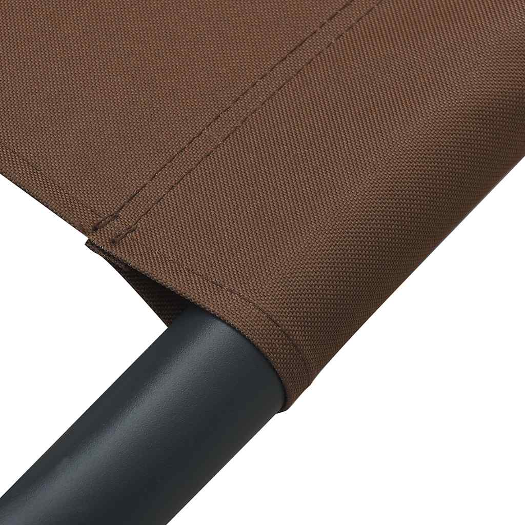 Espreguiçadeira com toldo e almofadas castanho