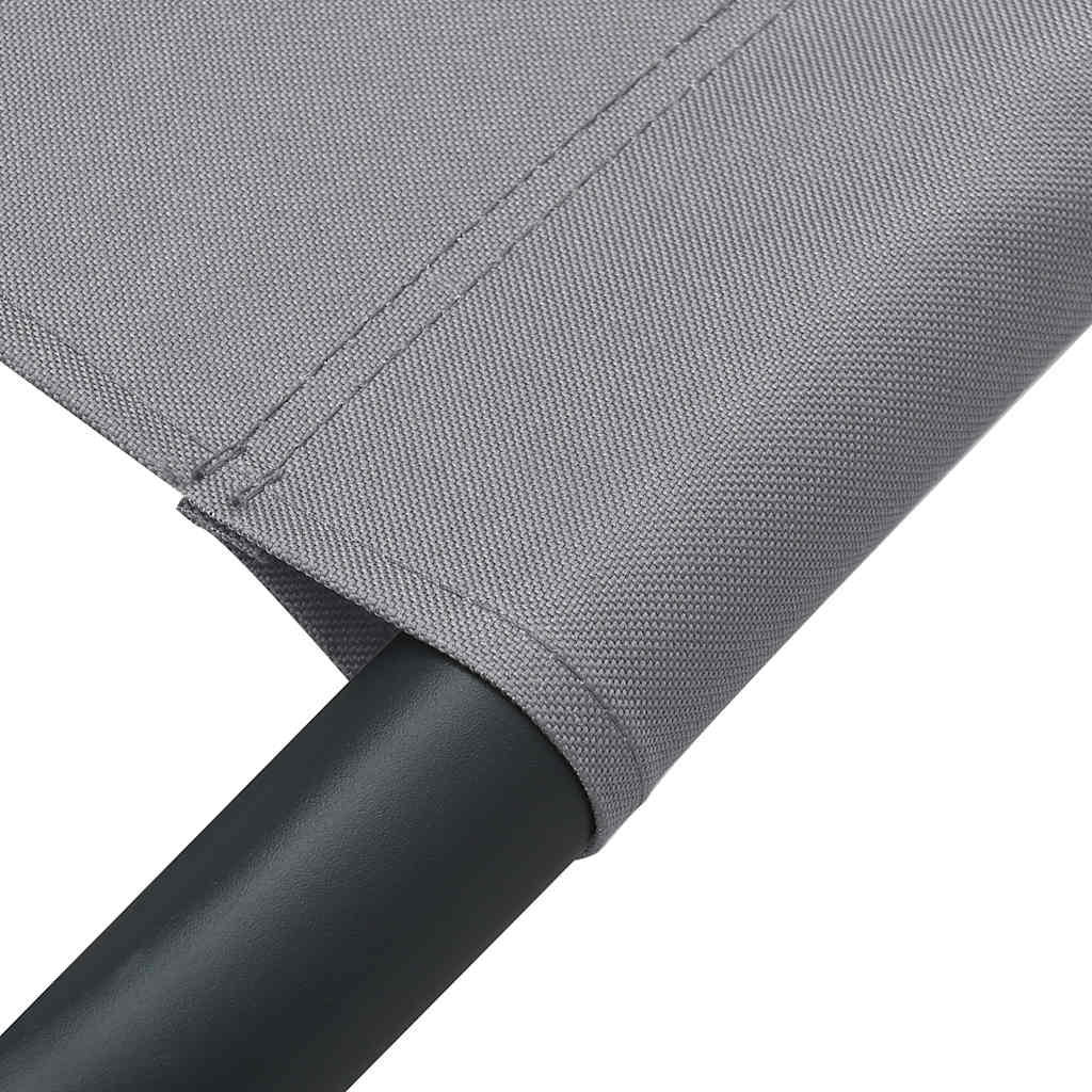 Espreguiçadeira com toldo e almofadas cinzento